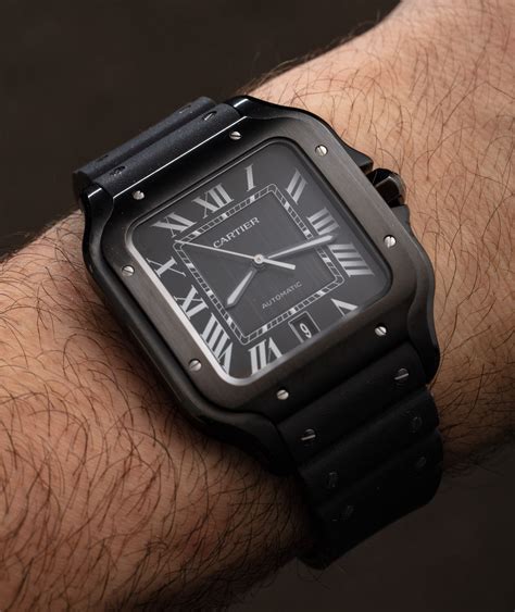 cartier black face watch|cartier santos black dial.